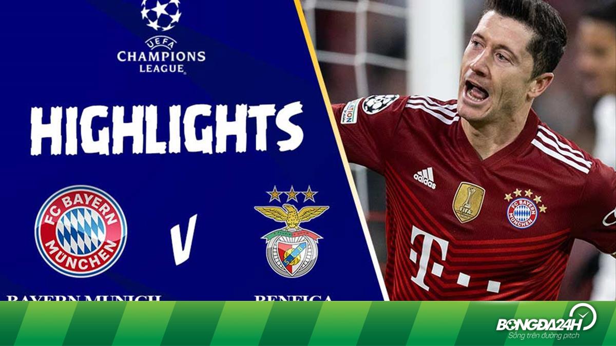 Video Bayern Munich Vs Benfica Lewandowski Lập Hattrick