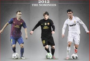 Tin nóng: Messi, Ronaldo, Iniesta lọt vào danh sách rút gọn cho giải thưởng Quả bóng vàng FIFA 2012