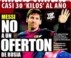 Lionel Messi thẳng thừng từ chối đề nghị siêu khủng từ nước Nga