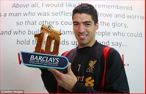 Luis Suarez vượt mặt Van Persie để giành giải Golden Boot