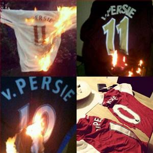 Đến lượt Facebook Việt nổi điên, đòi đốt áo Van Persie
