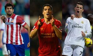 Suarez, Diego Costa “đọ súng” cùng Ronaldo