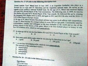 Messi xuất hiện trong đề thi đại học