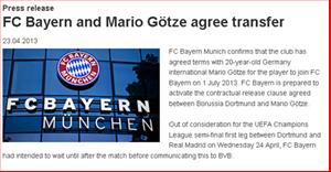 NÓNG: Messi nước Đức Mario Gotze chính thức gia nhập Bayern Munich