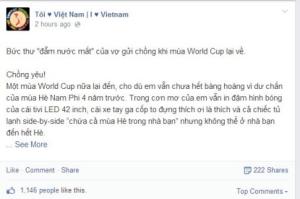 Thư 'dở khóc, dở cười' vợ gửi chồng khi World Cup 2014 về