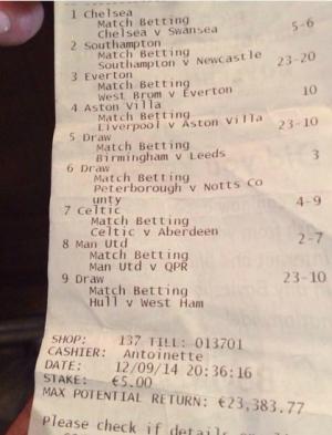 Một fan may mắn thắng độ gấp .... 4.670 lần