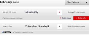Website Arsenal nhầm lẫn hài hước về đối thủ ở vòng 1/8 Champions League