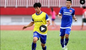 Công Phượng lập siêu phẩm sút phạt trong buổi đá tập