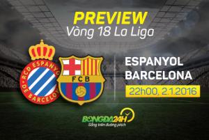 Espanyol vs Barca (22h00 ngày 2/1): Derby rực lửa