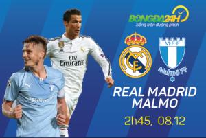 Real Madrid vs Malmo (2h45 ngày 9/12): Ém quân chờ đại chiến