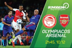 Olympiacos vs Arsenal (2h45 10/12): Vượt qua cực hạn?