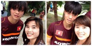 Nữ tuyển thủ đến động viên Tuấn Anh, Văn Toàn tập luyện