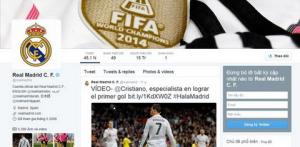 Kỷ lục mới của Real Madrid trên Twitter