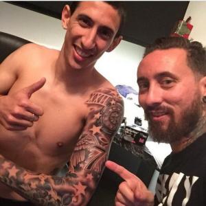 Tiền vệ Di Maria xăm số áo tại M.U lên cơ thể