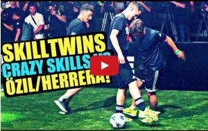VIDEO: Herrera và Ozil đại chiến freestyle với nhóm SkillTwins