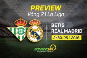Real Betis vs Real Madrid (2h30 25/1): Thêm "bàn tay nhỏ"