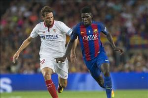 HLV Enrique để ngỏ khả năng xếp Umtiti đá hậu vệ phải