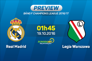 Real vs Legia Warszawa (1h45 19/10): Nắng hạn gặp mưa rào