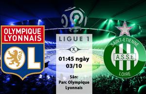 Nhận định Lyon vs St.Etienne 01h45 ngày 3/10 (Ligue 1 2016/17)