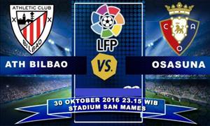 Nhận định Bilbao vs Osasuna 22h15 ngày 30/10 (La Liga 2016/17)