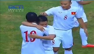 Siêu phẩm sút xa của Văn Thắng, mở tỷ số trận Indonesia vs Việt Nam