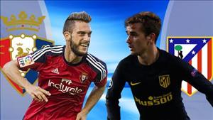 Nhận định Osasuna vs Atletico Madrid 22h15 ngày 27/11 (La Liga 2016/17)