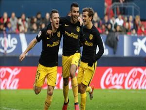 Tổng hợp: Osasuna 0-3 Atletico Madrid (Vòng 13 La Liga 2016/17)