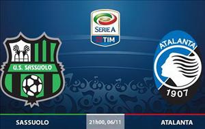 Nhận định Sassuolo vs Atalanta 21h00 ngày 6/11 (Serie A 2016/17)