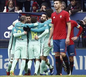 Tổng hợp: Osasuna 0-3 Barca (Vòng 15 La Liga 2016/17)