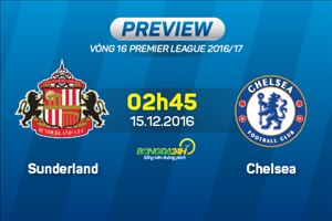 Sunderland vs Chelsea (2h45 ngày 15/12): Nơi hai đầu bảng xếp hạng