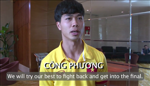 Tiền đạo Công Phượng trả lời phỏng vấn website chính thức của AFF Cup