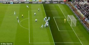 Bàn thắng thứ 100 của Aguero tại Premier League được thực hiện trong tư thế việt vị