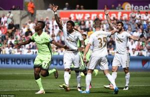 Thấy gì sau trận hòa của Man City trước Swansea