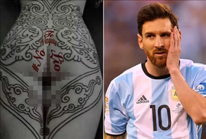 Chỗ nào cũng có chữ Đừng đi, Lio, kể cả trên ... mông siêu mẫu