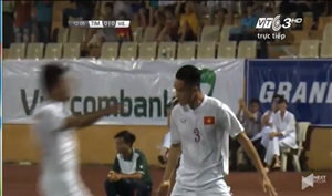 Cầu thủ U19 Việt Nam ăn mừng như Ronaldo sau bàn thắng vào lưới U19 Đông Timor