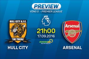 Hull City vs Arsenal (21h ngày 17/9): Pháo thắng nhọc tại hang hổ?