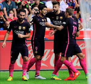 Tổng hợp: Gijon 0-5 Barca (Vòng 6 La Liga 2016/17)