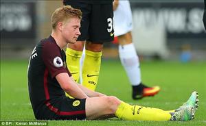 De Bruyne chắc chắn vắng mặt ở trận gặp Barca