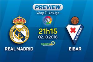 Real Madrid vs Eibar (21h15 ngày 2/10): Kền kền giải tỏa nỗi niềm