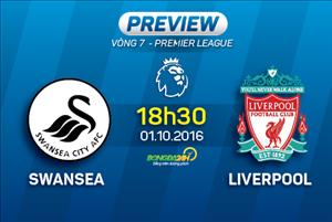 Swansea vs Liverpool: (18h30 ngày 01/10): Khó cản Lữ đoàn đỏ
