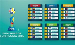 Lịch thi đấu Futsal World Cup 2016 của ĐT Futsal Việt Nam