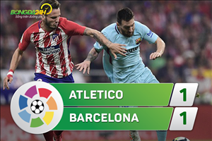 Tổng hợp: Atletico Madrid 1-1 Barca (Vòng 8 La Liga 2017/18)