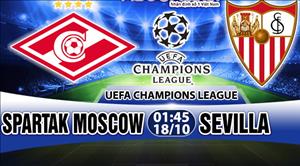 Nhận định Spartak Moscow vs Sevilla 01h45 ngày 18/10 (Champions League 2017/18)