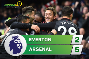 Tổng hợp: Everton 2-5 Arsenal (Vòng 9 NHA 2017/18)
