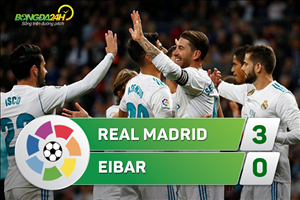 Tổng hợp: Real Madrid 3-0 Eibar (Vòng 9 La Liga 2017/18)