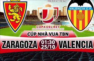 Nhận định Zaragoza vs Valencia 01h30 ngày 25/10 (Cúp Nhà vua TBN 2017/18)