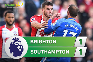 Tổng hợp: Brighton 1-1 Southampton (Vòng 10 NHA 2017/18)