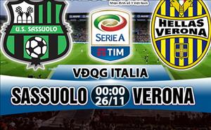 Nhận định Sassuolo vs Verona 0h00 ngày 26/11 (Serie A 2017/18)