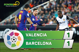 Tổng hợp: Valencia 1-1 Barca (Vòng 13 La Liga 2017/18)