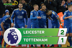 Tổng hợp: Leicester 2-1 Tottenham (Vòng 14 Premier League 2017/18)